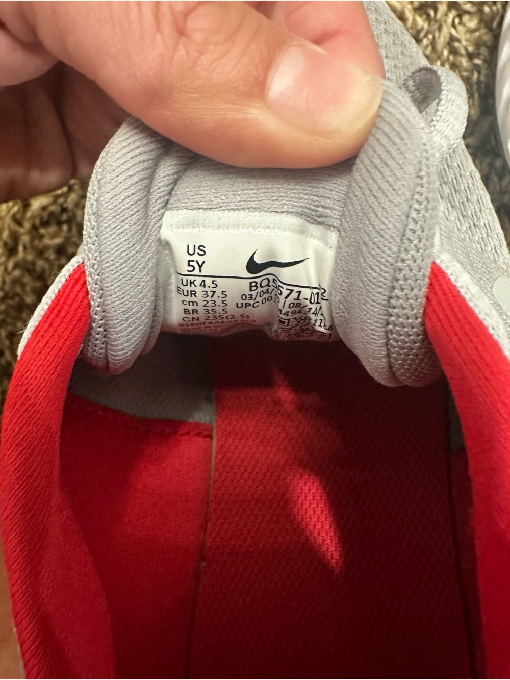 Nike Women’s Gray Athletic Shoes with Red Interior - Picture 4 of 4